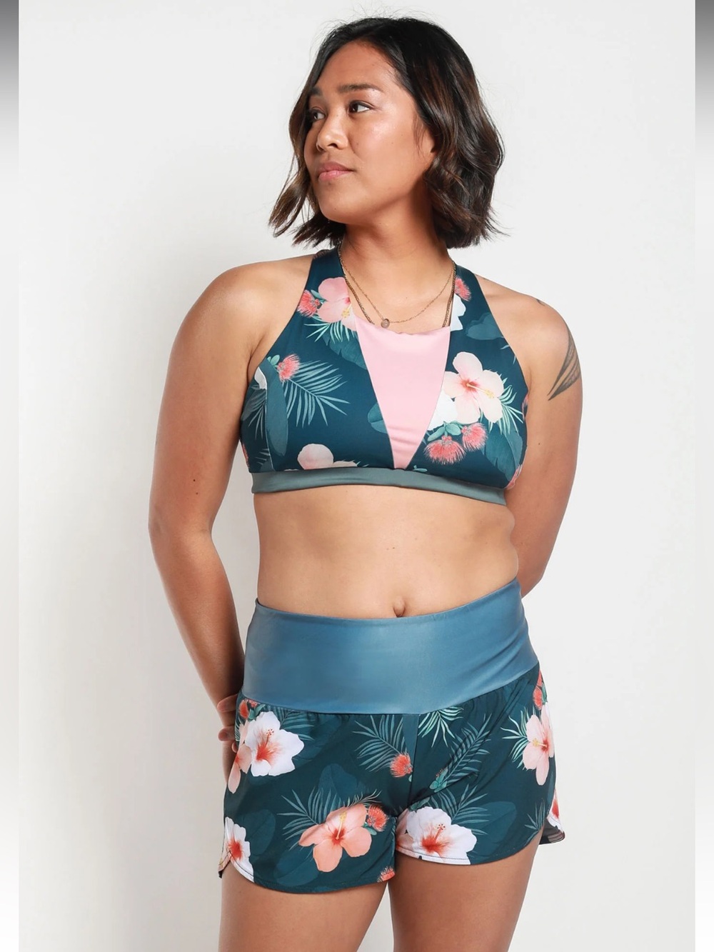 Hakuna Wear Endless Athletic Shorts - 'Ohi'a Hibiscus